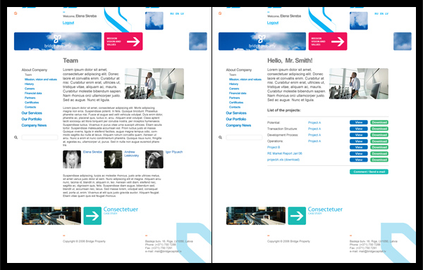Inner pages templates